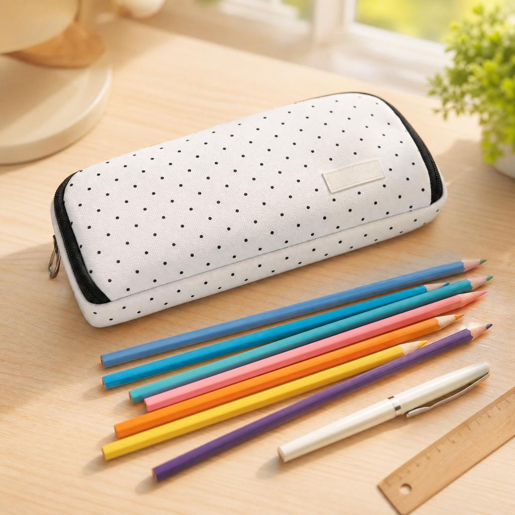 Large Capacity Pencil Case with Double Zipper Opening, Multifunctional Student Pencil Pouch for School Supplies