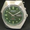 VINTAGE ORIENT AUTOMATIC 46941 JAPAN MENS GREEN COLOR DIAL WATCH A700682-5 R204-a700682