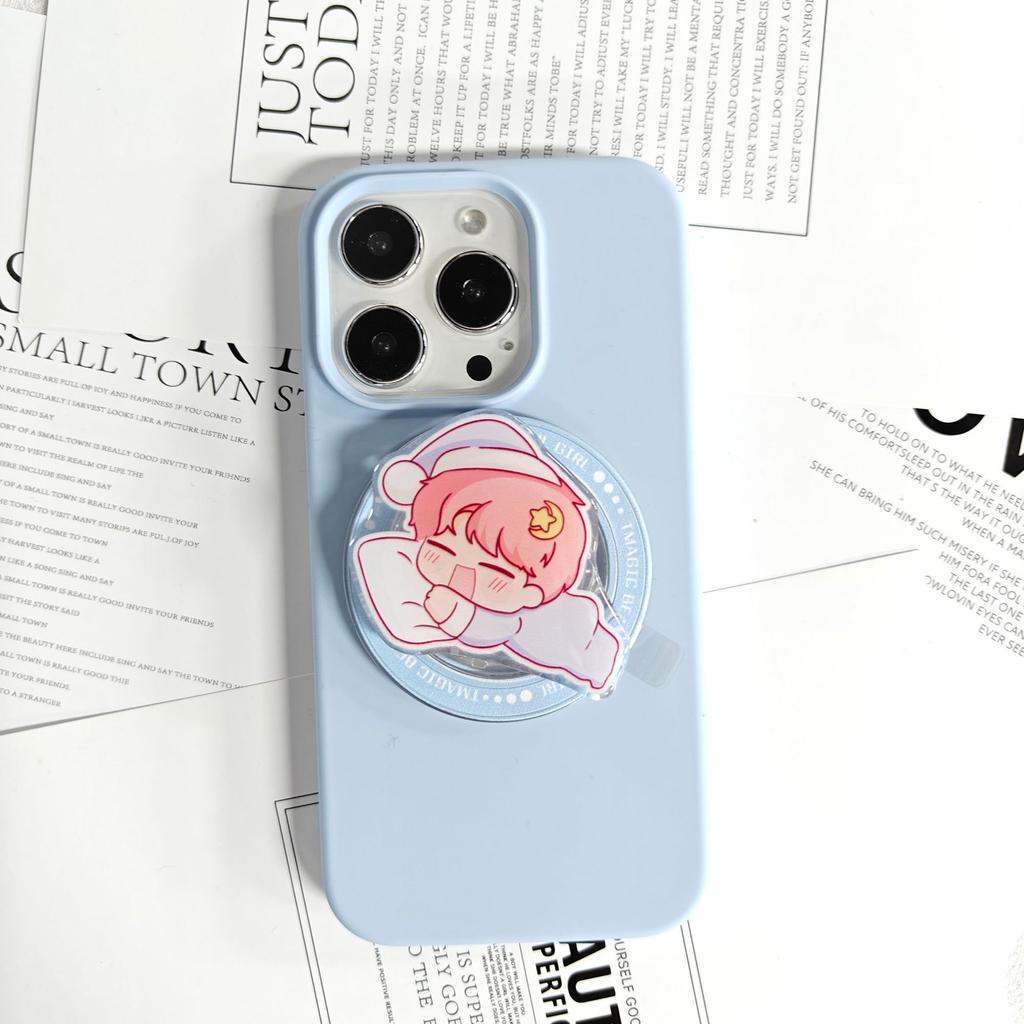 Phone Magnetic Stand Telescopic Rotating Ins Cartoon Cute Desktop Girl Student Drama Watching Airbag Stand