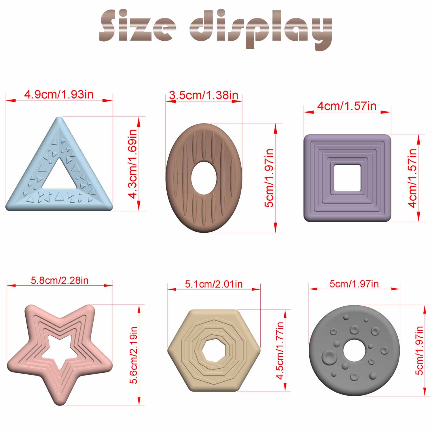 

Fidget Sensory Toys for Kids Adults Silicone Worry Stone for Autism Color Shape Early Learning Toy Anxiety Relief Gifts