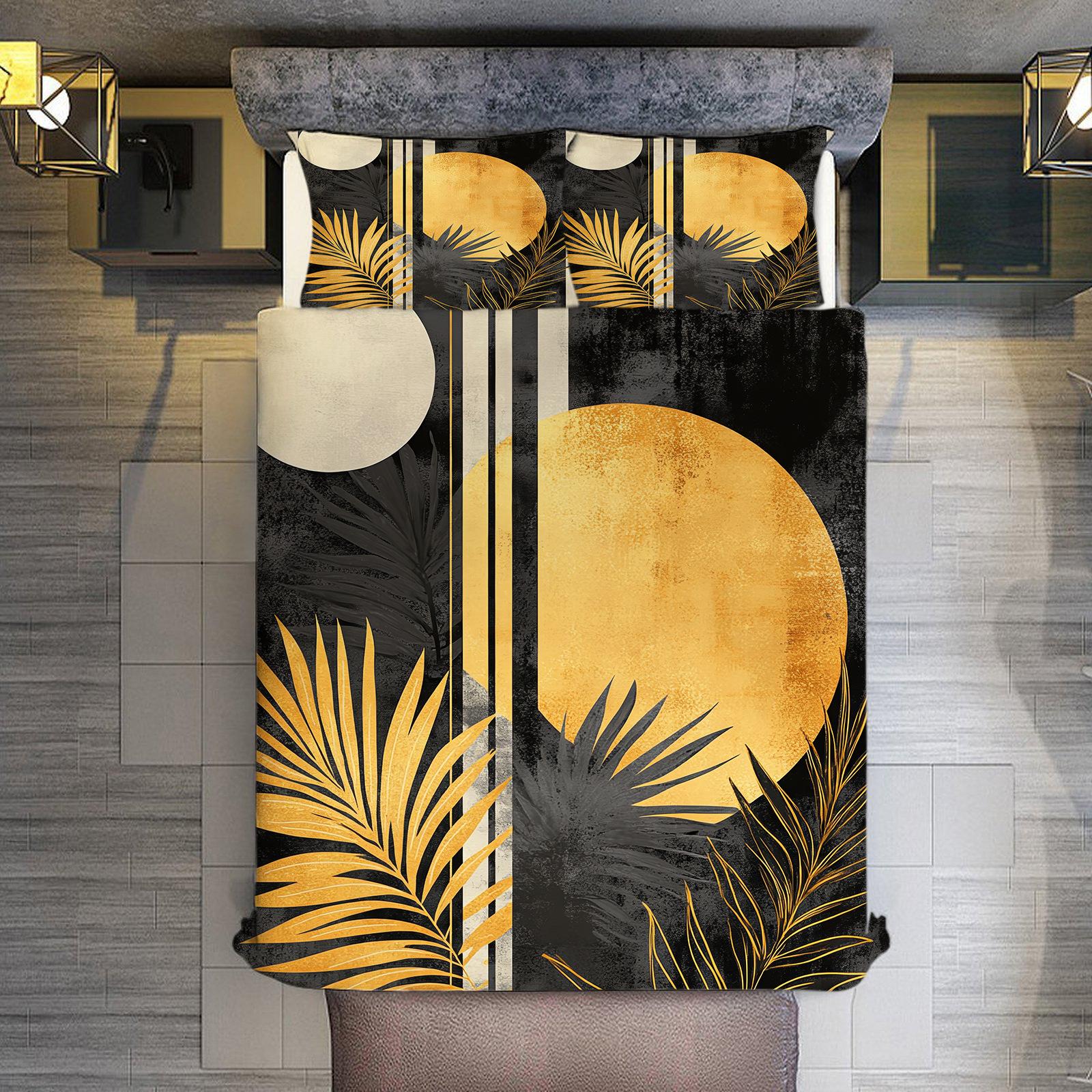 

Bedding Forest Leaf Digital Printing Quilt Set Three-Piece Home Textile Kit 70 * 133cm (and 75cm * 50cm)