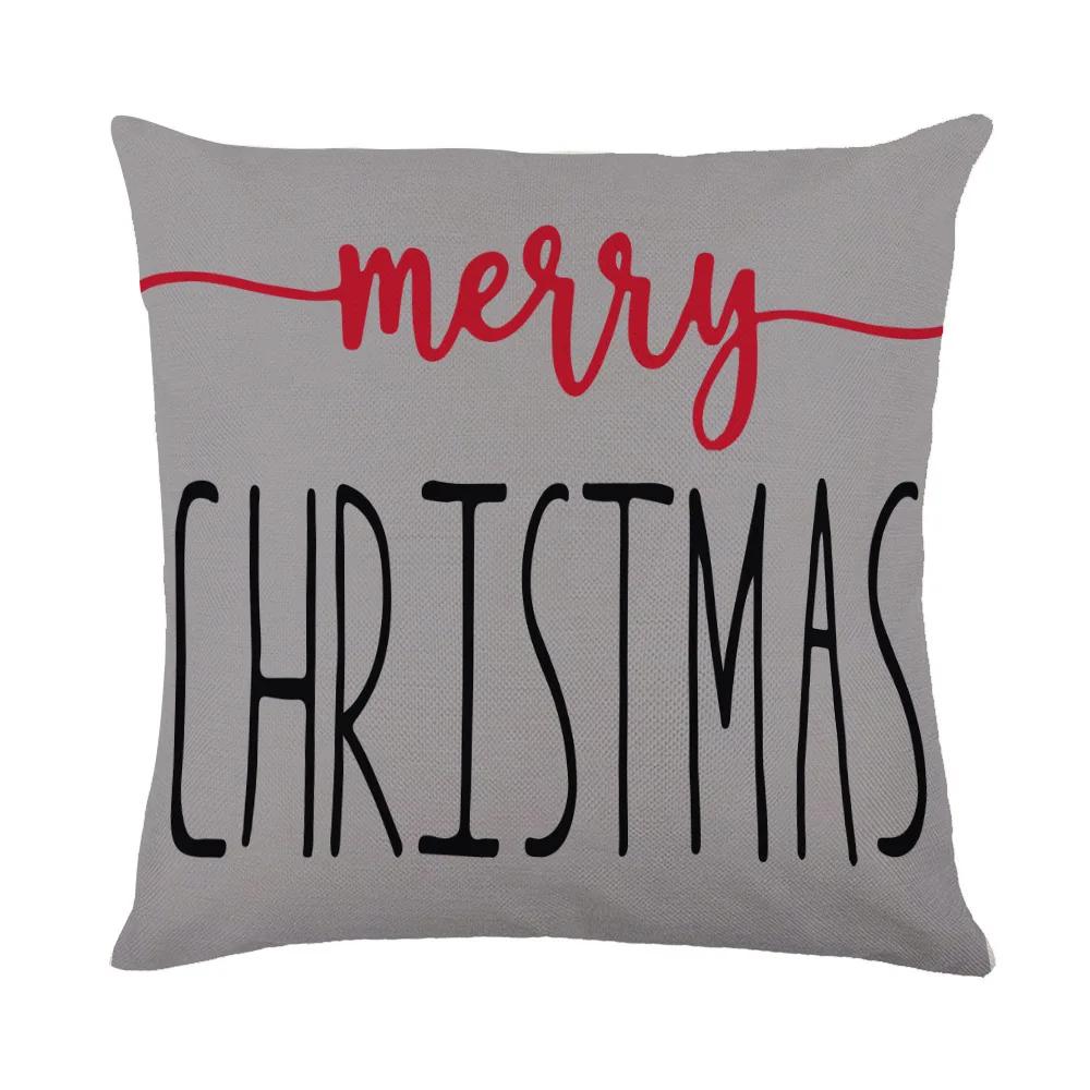 New Christmas Pillow Printed Simple Holiday Pillow Cover Home Sofa Pillow Pillowcase Cushion Wholesale