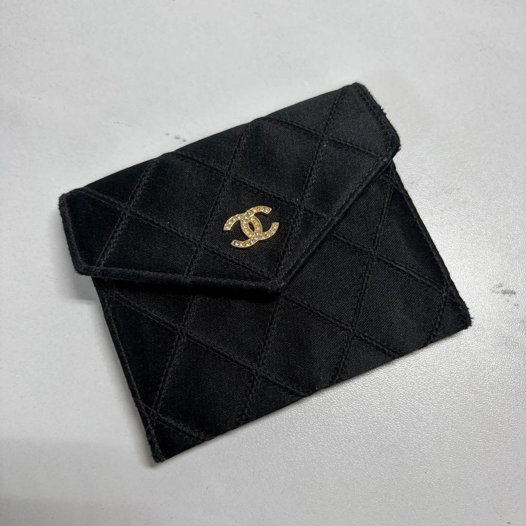 Used Chanel Bicolor Satin Rare Card Case