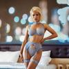 Elegant Sheer Mesh Lingerie Set - Sexy, Comfortable, Slimming Four-Piece with Underwire