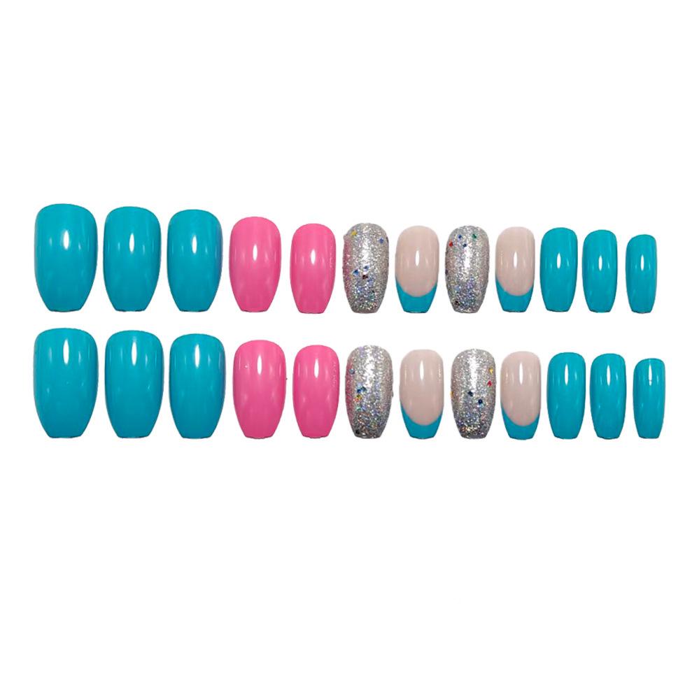 European & American Style Glitter Press-On Nails - Trendy Wearable Nail Art Stickers