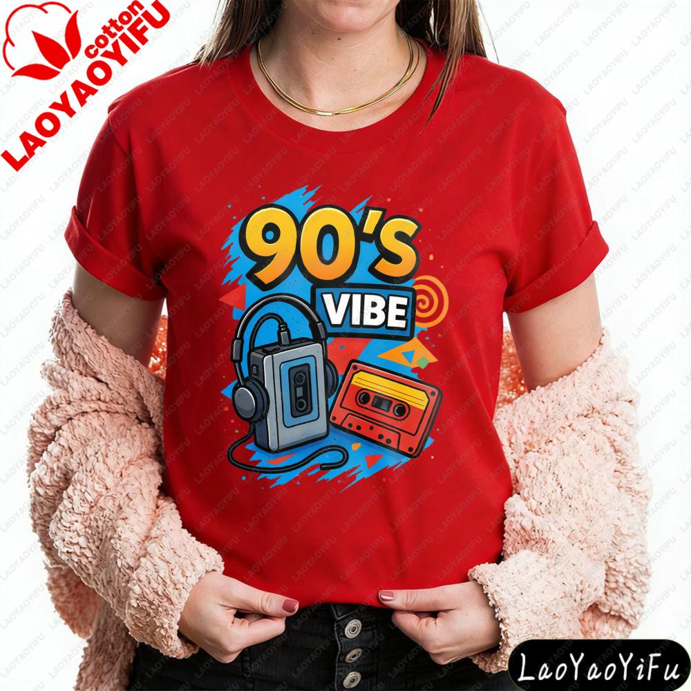 Retro 90s Style TShirt Cassette Tape And Headphones Graphic Printed Shirt Unisex Unisex Fashion Casual Crewneck Cotton Tee Tops S