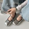 Retro Literary Fairy Style Mary Jane Shoes 2025 Spring and Summer New Square Head Flat Bottom Word with Mary Jane Shoes