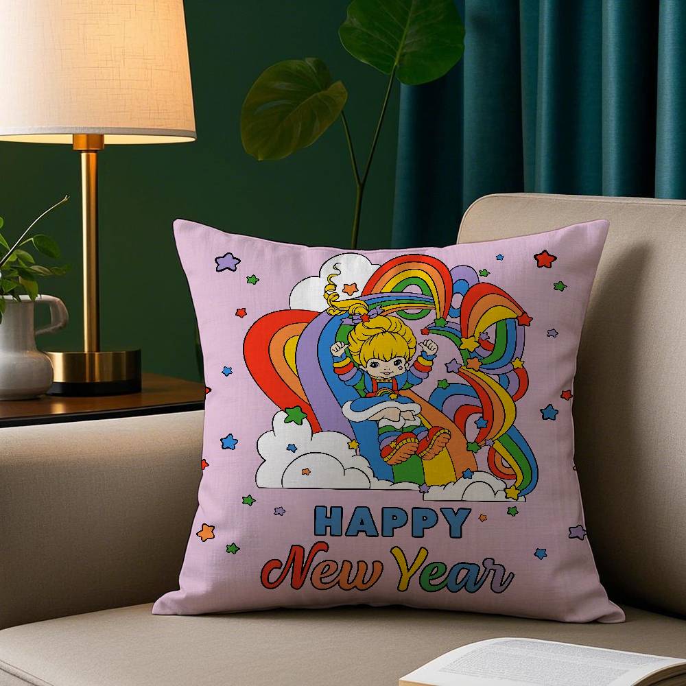 R-Радуги Милая Яркая Наволочка Короткий Плюш Принт Чехол для Подушки Квадратные Наволочки для Декора Дивана Дома 12x12Inch