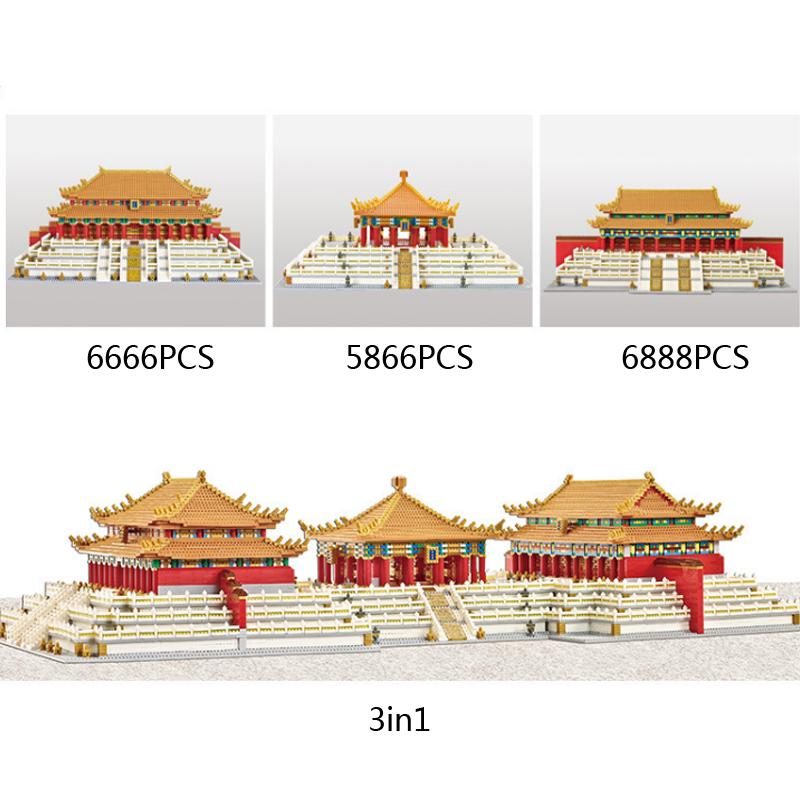 World Famous Historical Architecture Hall Of Supremes Harmony Micro Diamond Block China Imperial Palace Blocks Nanobricks Toy Sets