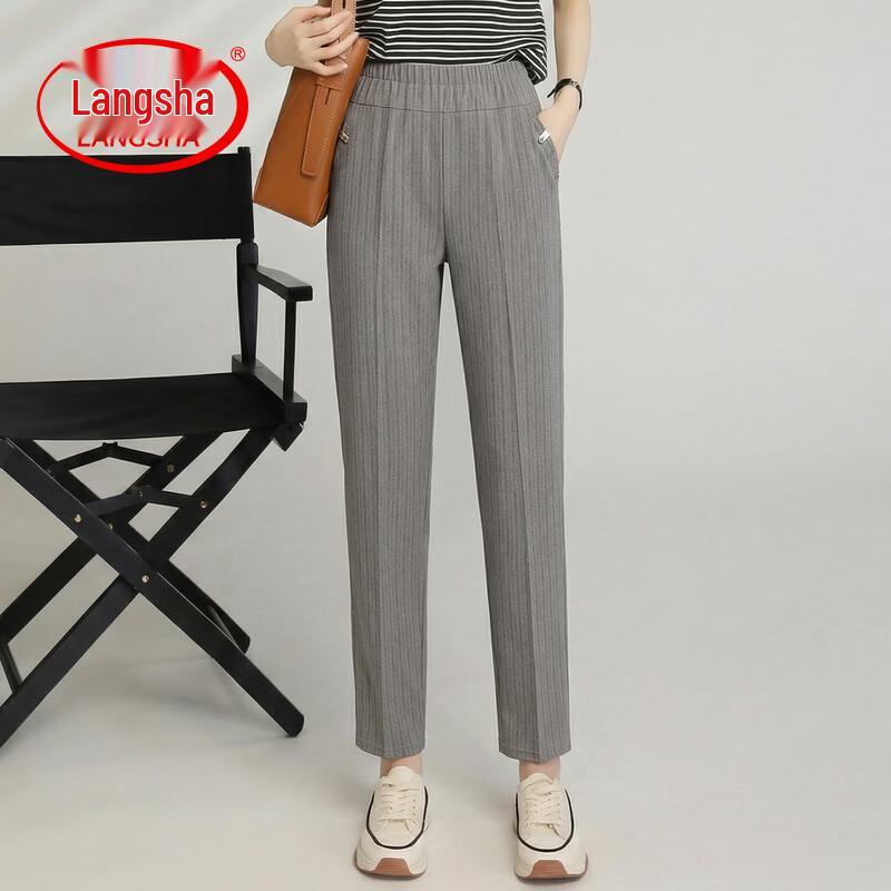 LangSha Women s Summer Straight-Leg Cropped Pants 5XL