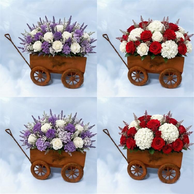 Portable Cart Gardening Container Decorative Plant Container Outdoor Plant Holder for Convenient Placement