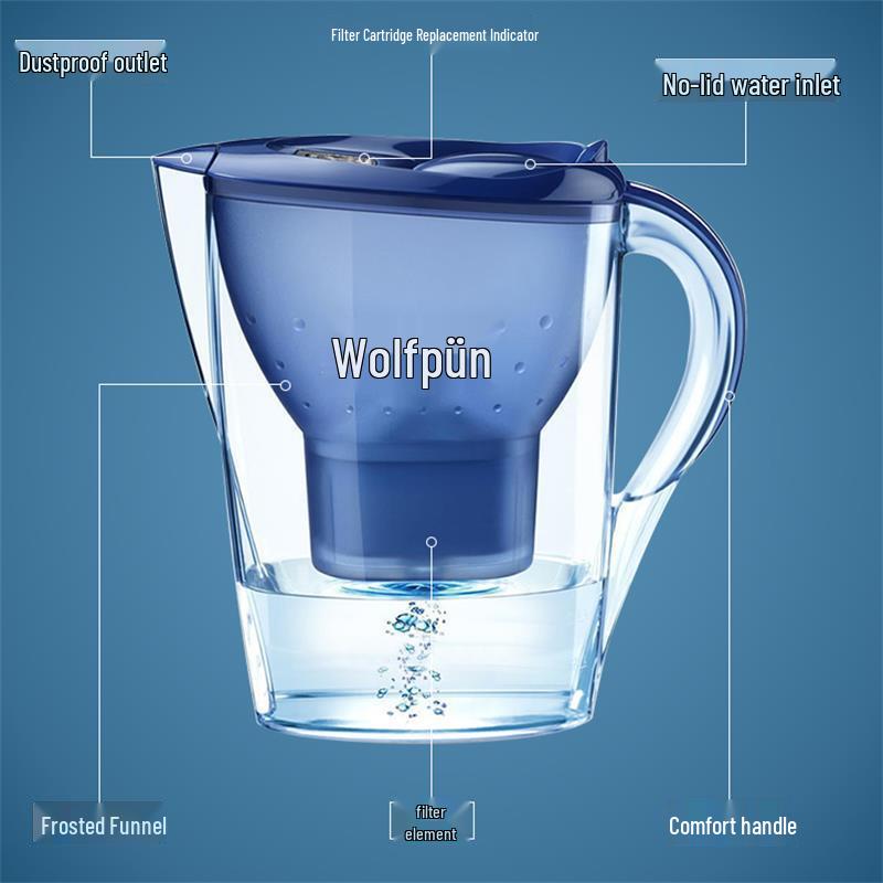 Wasserfilterkanne mit Aktivkohlefilter für den Küchengebrauch