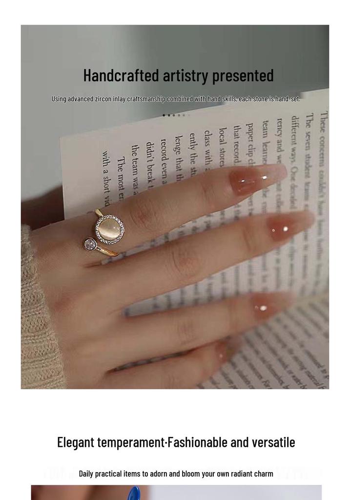 Chic Cat's Eye Rotatable Open Ring - Stylish and Versatile Index Finger Statement Jewelry