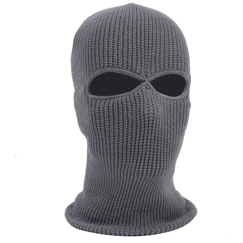 Two-hole ingot needle battle game, special battle winter skiing cold protection hood mask, men's and women's hats winter