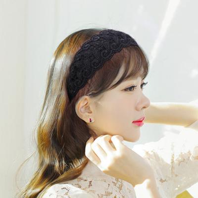 Headband Anti-slip with Teeth Elegant Wide High Toughness Stable Fixing Hair Accessories Delicate Lace Embroidery Women Hairband for Party