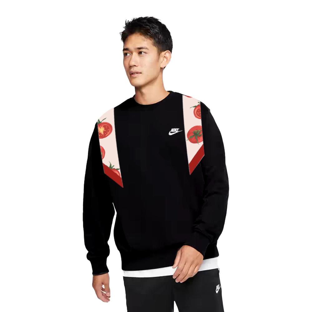 Nike Customizable  Trendy Fashion Original Design Warm Versatile Letter Logo Crewneck Sweatshirt Unisex Sweatshirt Black BV2667-010(TEAM702-C12)