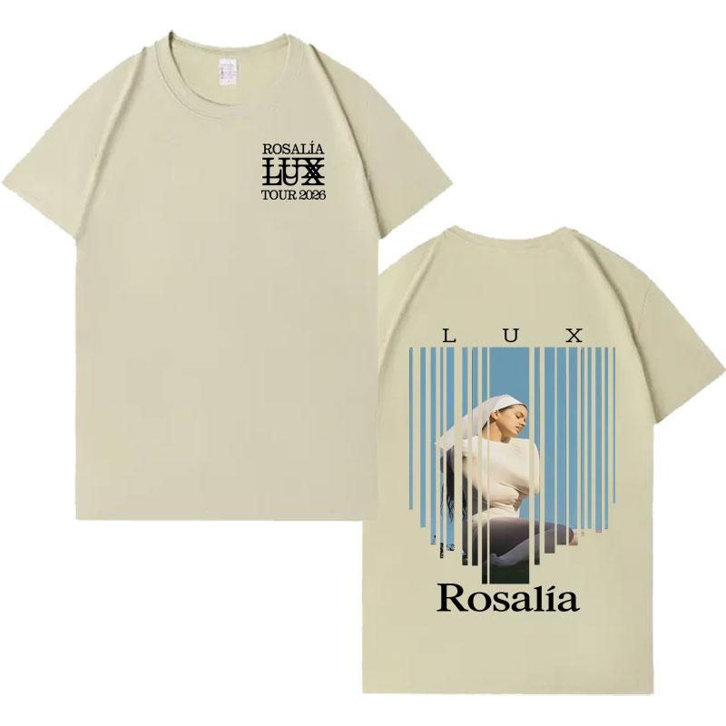 Rosalia Lux Tour 2026 Trendy Graphic Album Y2K T Shirt Men Women Gothic Oversized Crewneck Tshirt Pure Cotton Tee Shirt Unisex S