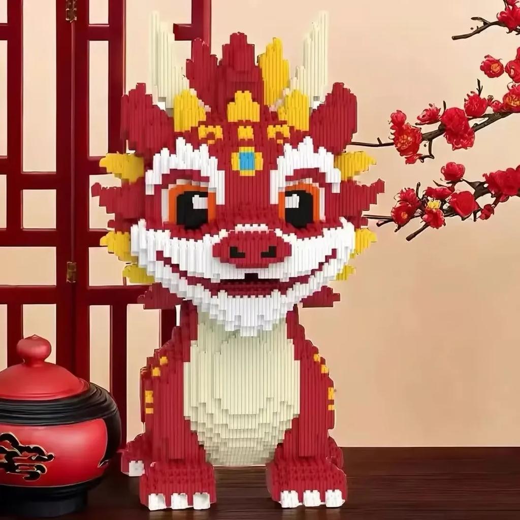 30CM Jucării DIY pentru Copii Mini Dragon Desen Animat Blocuri de Construcție Bloc Luminos Micro Cărămizi Cadou de Crăciun Zi de Naștere