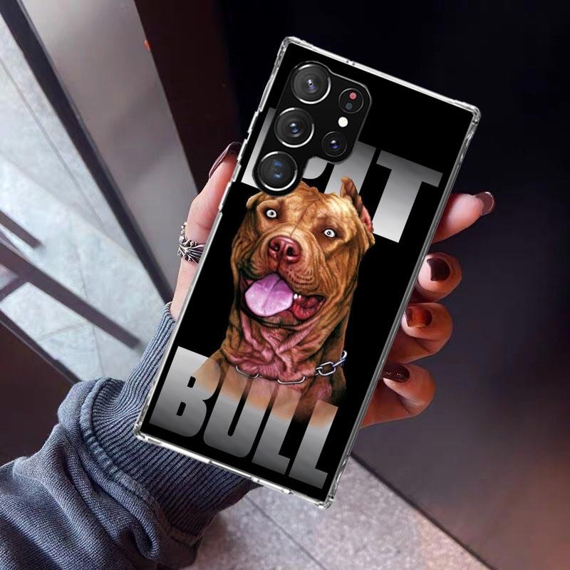 Pit Bull Pet Dog Pitbull Phone Case For Samsung Galaxy S26 S25 Edge S24 S23 Ultra S22 Plus S21 S20 FE Soft TPU Back Cover Funda