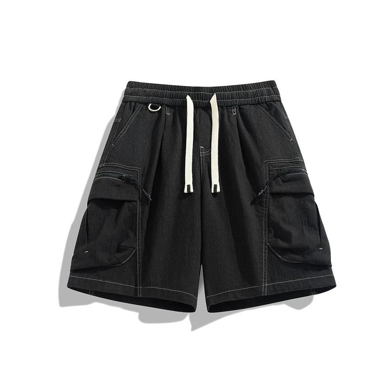 Men's Casual Shorts Men's Cropped Pants Men's Summer High Street Simple and Loose Multi-pocket Men's Pants.