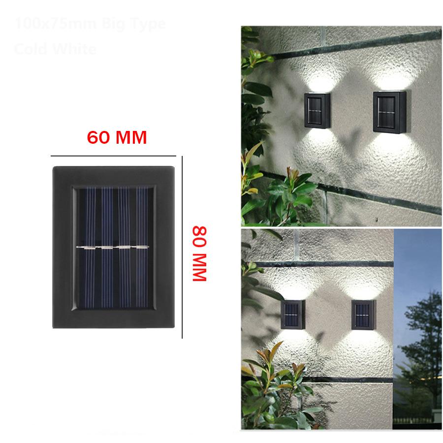 

Светодиодные настенные светильники на солнечных батареях, водонепроницаемые, светящиеся вверх и вниз, солнечные лампы, садовые украшения, дорожки, лестницы, ограждения, уличные солнечные светильники 1 Piece