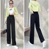Winter New Thickening Velvet Wide Leg PantsCasual Warm Elegant Women Sweatpants Korean High Waist Loose Straight Pants Female