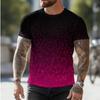 Gym Clothes Man Two Color Gradient 3D Printed Round Neck Men Short Sleeve T-Shirt Outdoor Casual Running Sports Fitness T-Shirt