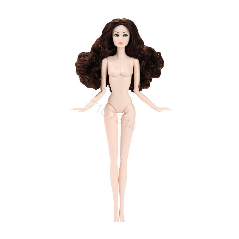 Cabelo Cacheado com Partição Central Boneca 1/6 Modelo Corpo de Figura de Ação Multi-pele Supermodelo Boneca Nua Presente para Crianças