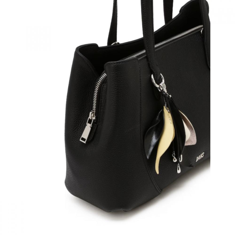 Daks Black Cowhide Flower CharM Tote Bag M Dcba6e553bk