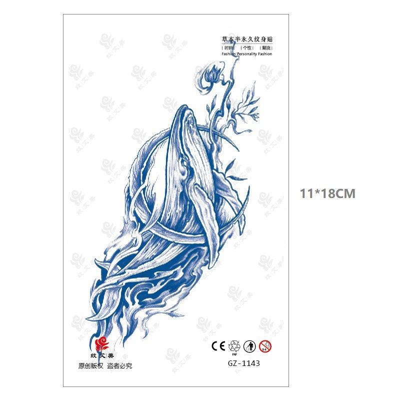 Herbal Tattoo Sticker Animal Pattern Fox Snake Butterfly Men'S And Women'S Models Can Not Be Washed Off 15 Days Gradual Change Water Transfer Sticker