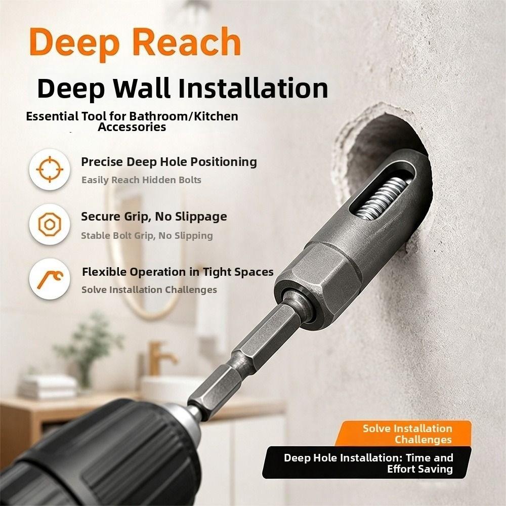 Extended Reach Hex Socket Adapter Open Side Structure Deep Socket Adapter Bolt Removal