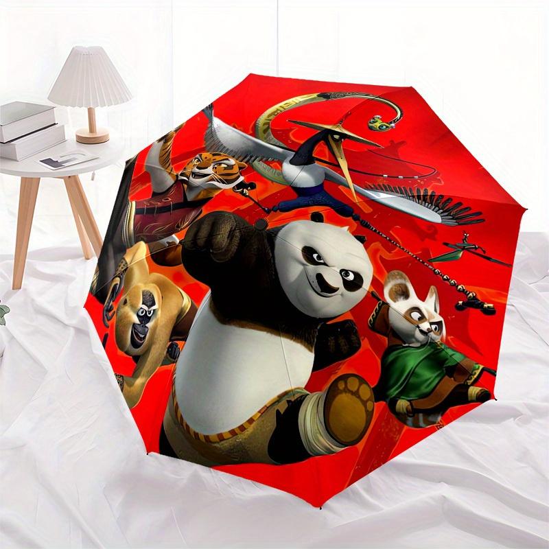 1pc Kung Fu Panda Themed High-quality Umbrella,Automatic Opening and Closing Umbrella,Multi-functional Umbrella G0811215
