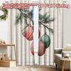 2pcs, 2D FLAT PRINTING Curtains (Without Rod) Festive Ornaments Holiday Printed Curtains Prints Light Filtering Curtains