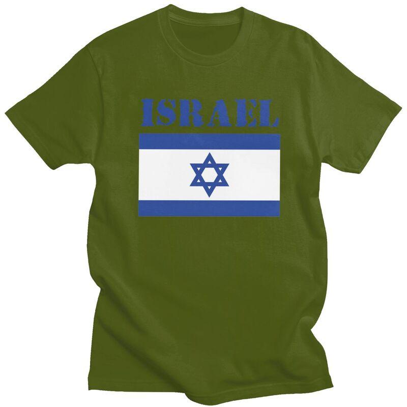 Custom Israel Flag T Shirts for Men 100 Cotton Tee Tops Tshirt Short Sleeve Tshirt Clothing