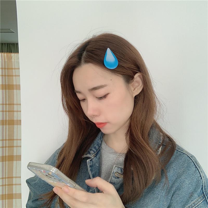 Water Drop Hairpin Expression Handmade Hair Clips for Finished Products Sweating Clip Sweaty Hair Clip Funny Side Clip