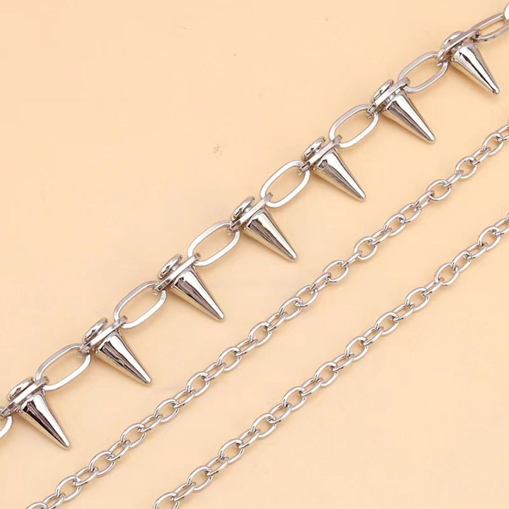 Edgy Spiked Metal Chain Accessory Detachable For Pants Bags Punk Style Secure Clasp Youth Punk Fashion belt Attachment
