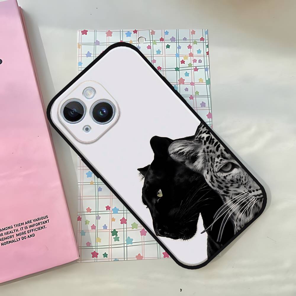 F-Ferocious Leopard Phone Case For IPhone 1716 15 14 13 Pro Max 11 12 Mini X Xs XR Black Silicone Cover