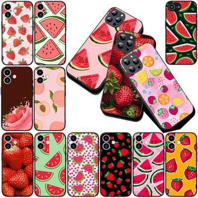 Hülle für Samsung Galaxy S24 S25 S23 FE Ultra Plus S7 Edge S25+ S23+ A56 5G Hülle Handyhülle Wassermelone Frucht Erdbeere Sommer