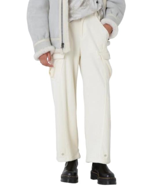 AVIREX BOYFRIEND CARGO VELOUR PANTS S ivory 783-4210601