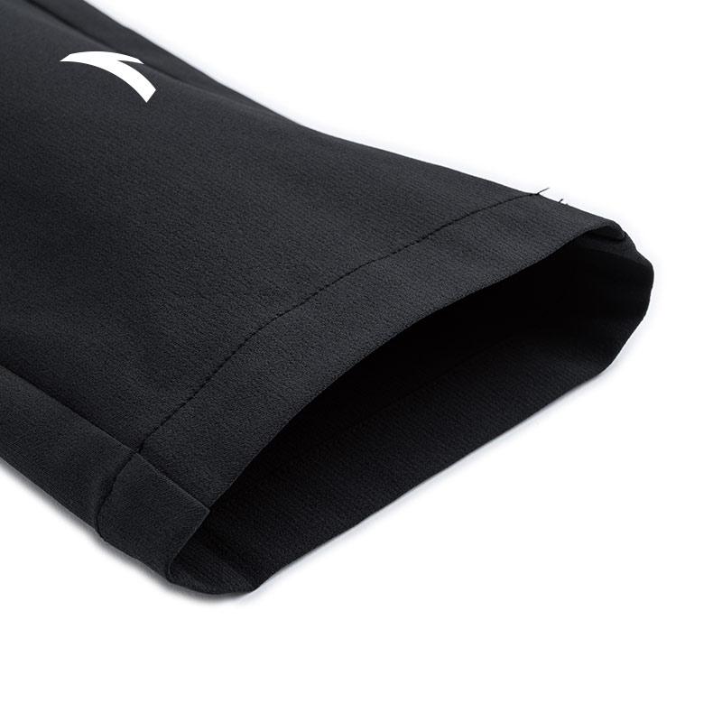 Anta Training Series Solid Color Mid-Rise Comfortable Breathable Versatile Straight Leg Casual Pants Women Bottoms Black 162437501-1