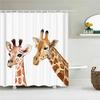 3d Cartoon Animals Map Bathroom Curtains Shower Curtains Print Waterproof With Hooks Cute Children Decor Washable Fabric Screen