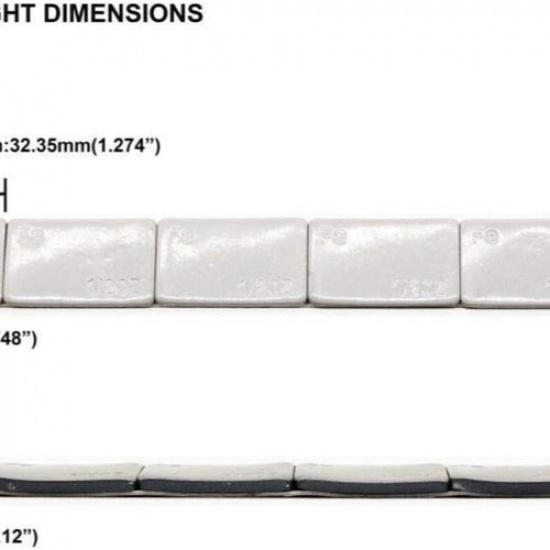 1/2 Oz Grey Adhesive Backed Wheel Weights (12 Oz Pack)