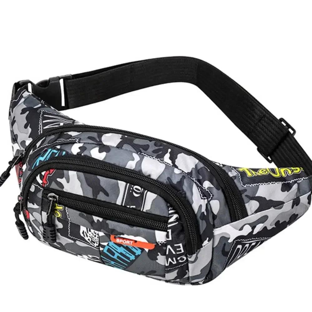 Waterproof Waist Bag Korean- High-capacity Outdoor Sports Fanny Pouch Canvas Child Banana Bag for Girls Kids Bag