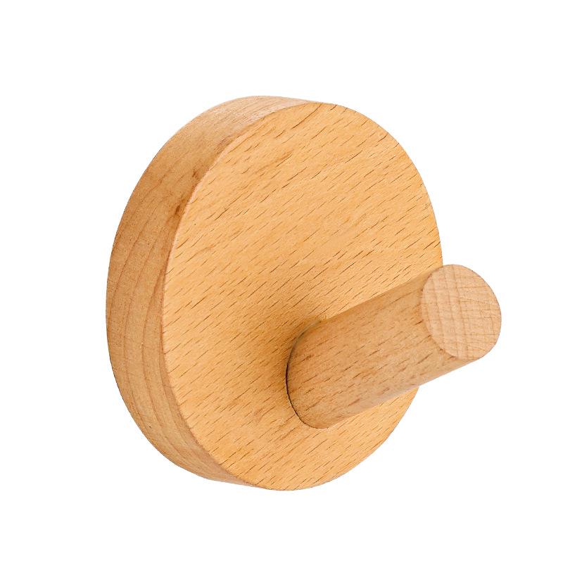Gancio Cilindrico in Legno di Faggio Nordico per Cappotti e Cappelli - Design Senza Fori per Porte, Ingressi, Bagni e Cucine