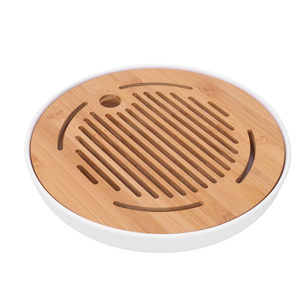 Tea Tray 10 Inch Round Shape Modern Stylish Chinese Kung Fu Tea Serving Tray for Home and Office
