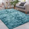 Soft Fluffy Plush Tie-Dye Carpet Gradient Long Fine Hairs Fabric Bedside Mat Rug For Girl's Bedroom Non-Slip Mat Home Decor