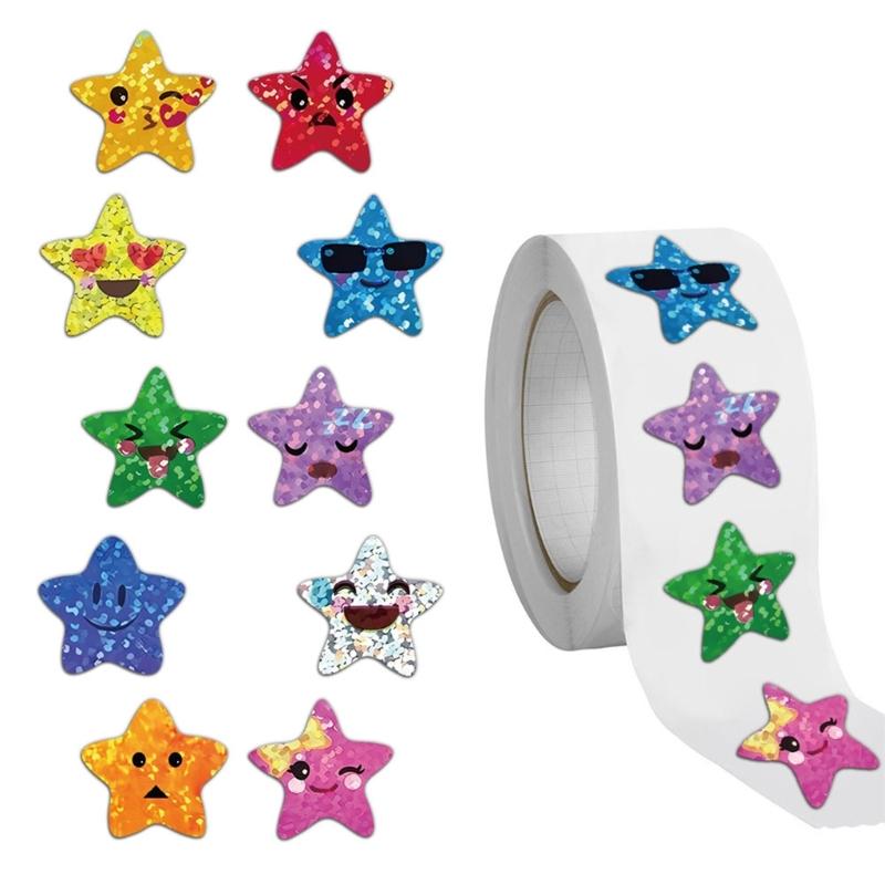 

500 Pcs Happy Face Sticker Star Sticker Journal Sticker Decorative Sticker For Scrapbook Diary Decoration 1