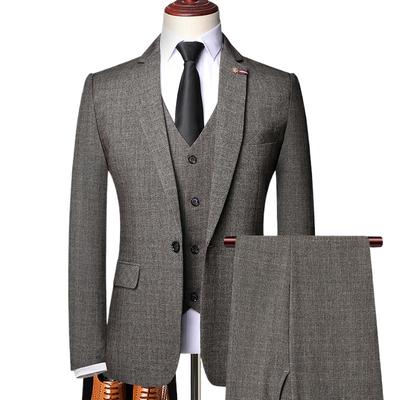 Hombre Elegante (Blazer+Vest+Pants) Men's Fashion Business Casual Slim Fit Wedding Business Suit Elegant Man Suit
