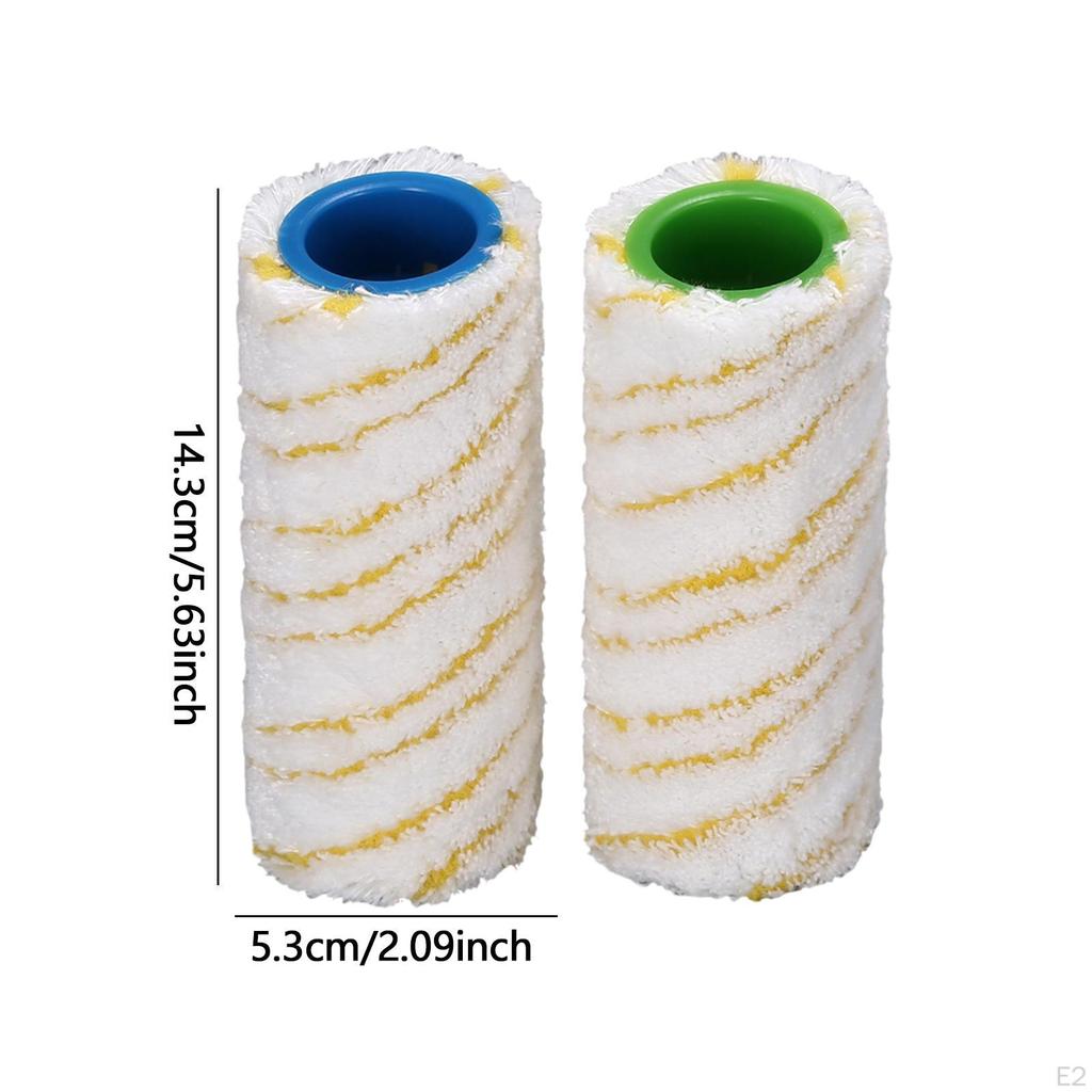 2 Pieces Hard Floor Cleaner Roller Replacement Rollers Replaces Spare Parts Soft Microfiber
