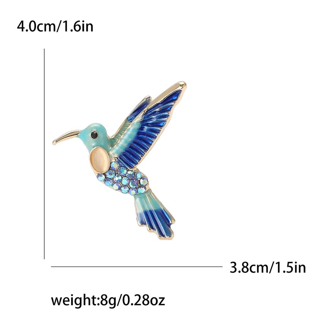 Creative Alloy Enamel Hummingbird Brooch Delicate Cartoon Women'S Suit Coat Corsage Ornament Pin